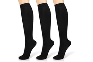 YLK 3 Paia Calze a Compressione Graduata per Donne e Uomo, Potenziano Circolazione, Recupero e Sport, 15-20mmHg, Sportive, Corsa, Giri in Bici, Gravidanza