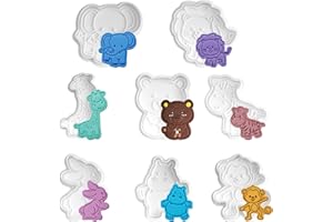 Hyber&Cara Tagliabiscotti Animali Set 8 Pezzi Taglierine Per Fondente Stampo Per Biscotti A Stantuffo