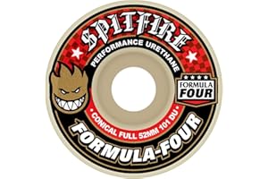 SPITFIRE WHEELS Spitfire Formula Four' 101a. Conical Wheels. White/Red. 52mm.