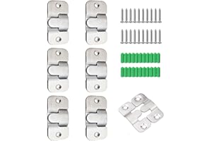 FALEIZHI Stainless Steel Premium Flush Concealed Mount Brackets, Universal Furniture Connector Z Clip Bracket for Pictures Mirrors Frames etc. (6 Pairs Small)