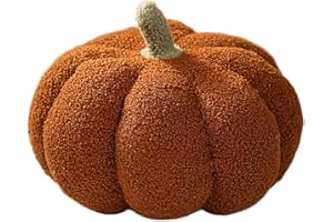 BROEYOUE Cuscino Decorativo a Forma di Zucca, Cuscino Zucca per Divano, Decorazione per la Casa, Cuscino Zucca per Halloween e Feste, Regali Decorativi, 30 cm (marrone)