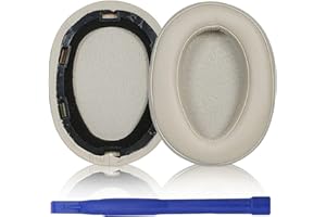 Aiivioll MDR-100ABN Nauszniki, kompatybilne z Sony MDR-100ABN WH-H900N, proteinowa skóra PU, części naprawcze (złote)