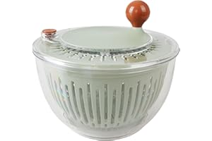 Lunememo Salatschleuder mit Deckel, Rutschfester Boden & Stopptaste, Salat Schleuder Groß, BPA-frei, 5L