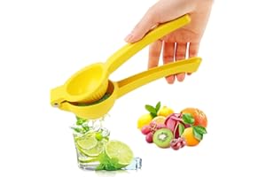 UWOBEFO VFANDV Presse Agrumes Manuel, Presse Citron Presse-Agrumes Fabriqué en Alliage de Zinc, Presse Agrumes Résistant, Presse Citron Manuel à Levier, pour Bar, Cuisine, Restaurant - Ø 7 cm, Jaune