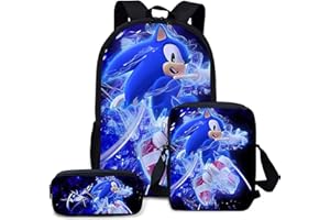 Vercico Set di Zaino di zaino, astuccio e tracolla per bambini, zaino scuola, zaino bambino, zaino scuola elementare bambino,per laptop, libri, per Ragazzi Studenti