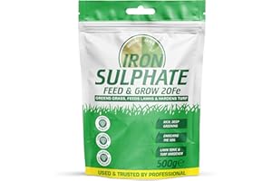Iron Sulphate Powder Concentrate Pure Lawn Tonic Fertiliser Grass Greener Ferrous Sulphate of Iron Lawn Conditioner and Turf Hardener Dry Powder Soluble in Water by Pure Source Nutrition (500g)