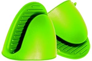 MLL PRODUCTS Guantes Silicona Freidora De Aire Air Fryer - Manoplas Cocina - Agarraderas Cocina - Manoplas Horno Silicona - Mini Guantes Cocina Resistentes al Calor - Cubiertas para Hornear. (Verde)