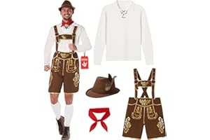 Morph Costume Bavarois Lederhosen, Tenue Oktoberfest Allemande, Déguisement Traditionnel Bavarois