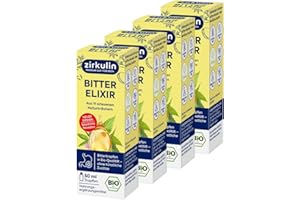 ‎ZIRKULIN Zirkulin Bitter-Elixir – Bio Bittertropfen 50ml - Bitterstoffe aus 11 erlesenen Kräutern 4-8:1 Extrakt – Hildegard von Bingen – vegan, zuckerfrei – 4er Pack
