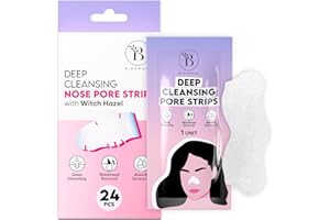 BLOOMORA Mitesserentferner Stripes – Nasenstrips Mitesser und Nose Strips Blackhead – Pore Strips und Mitesser Pflaster zur sanften Entfernung von Mitessern (24 Stück)