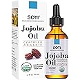Jojoba Oil (2oz), USDA Certified Organic, 100% Pure, Cold Pressed, Hexane Free by Soti. Natural Moisturizer for Hair, Skin, Scalp, and Nails, Promotes Healthy Hydration and Shine