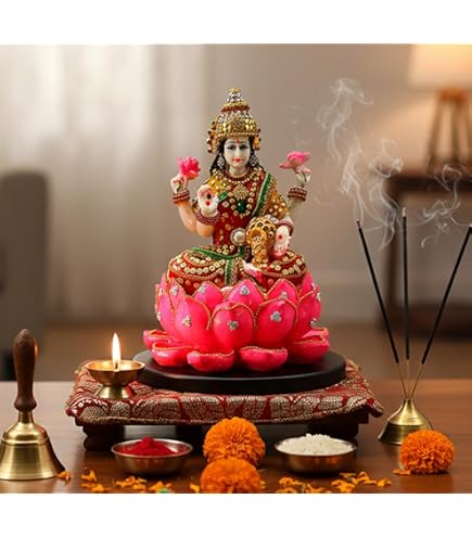 Statue, Berk Lakshmi - De Hindoegodin (Godin van voorspoed) - 60.5 cm - Bronze - auktion