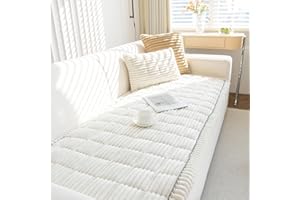 GKXLH Dicke Sofa überzug Waschbar - Neu Weiches Kord Universal Couch überzug 2 3 4 Sitzer, Anti-Rutsch Sofabezug, Gemütlich Sofa Cover Sofa bezug Sofaüberwürfe Möbelschoner für Wohnzimmer (Weiß)