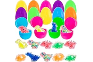 KITIMI 12 PCS Easter Egg Hunt Kit, Pre Filled Easter Eggs for Easter Egg Hunt, Easter Eggs Filled with Dinosaur Squishy Toys, Easter Party Favor Easter Basket Stuffers Easter Gifts for Kids Toddlers