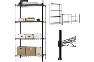Yiyai Heavy Duty Shelving Units, 4 Tier Adjustable Metal Wire Storage Rack for Kitchen Garage Pantry Living Room Warehouse, 160KG Max Weight, 35 cm D x 60 cm W x 120 cm H