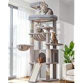 Taoqimiao Large Cat Scratching Trees 72 in, Wide Platforms | Cat House, Metal Hammock, Basket, Cat Tower, 5 Sisal Posts and S