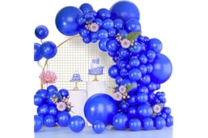 LUOBITO Palloncini Blu, 120 Pezzi Kit Arco Palloncini Blu Scuro, 18 12 10 5 Pollici Ghirlanda Palloncini Compleanno Matrimonio Battesimo Bambino Laurea Festa Decorazioni