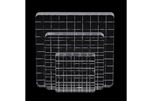 Hosifiy Set of 3 Stamp Set, Rectangular Acrylic Stamp Block Set with Grid Lines, Transparent Acrylic Blocks for Scrapbooking & Crafts Making