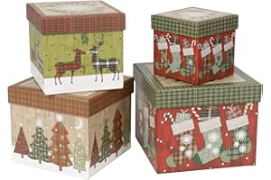 OAIRSE 4 pcs Caja de regalo para tartas con tapa, redonda, caja de regalo, caja de cartón, cajas de organización, caja de regalo, caja de regalo, caja de regalo, regalo para el día de la madre, juego de