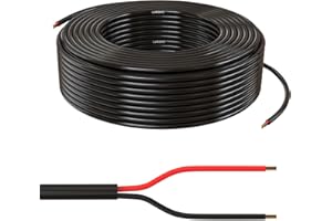 Lumonic 2x0,34mm² LED Linea di controllo nero 5m | cavo flessibile bipolare inguainato | LiYY Estensione, Cavo di alimentazione, Linea di alimentazione LED, Cavo di controllo