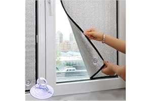SONAKIA Film Isolant en Aluminium,Film De Fenêtre Réfléchissant D'isolation Thermique,Film Occultant pour Fenêtre,Film Protection Solaire avec Ventouses,pour Véranda/Salle De Bain,WxH-60x80cm/24 * 31in