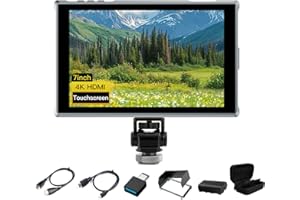 FEELWORLD FW759 PRO 7-Zoll-Touchscreen-Kamera-Feldmonitor, 1280 x 800 IPS 4K HDMI DSLR-Feldmonitor, 9:16-Seitenverhältnis, Markierung, Full HD-Fokus-Videoeingang/-Ausgang, 4400-mAh-Akku