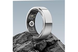 DEKELIFE 2024 Neu Smart Ring Herren Damen, Fitness Tracker Smartring Schlafmonitor Schrittzähler Herzfrequenz SpO2, Fitnessring 100+ Sportmodi IP68 Wasserdicht Smartringe Android iOS, Size 7, Silber