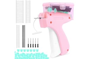 GUOSIYAO Etikettierpistole Kleidung Etiketten Pistole für Kleidung Tagging gun Kleidungsfixiergerät Pink Stitchy Pistole Micro Stitch gun for Clothes Speedy Clothing Fixer mit 5 Nadeln 2000 Plastiknadel