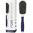 Ross Vogue Paddle Hair Brush with Large Coverage, Flexible Soft Ball-Point Bristles for Men & Women (Blue)