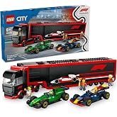 LEGO City RB20 ve AMR24 F1 Arabalı F1 Kamyonu 60445 | 8 Yaş ve &Uuml;zeri &Ccedil;ocuklar i&ccedil;in Yarış Arabalı Yaratıcı Oyuncak Yapım Seti 