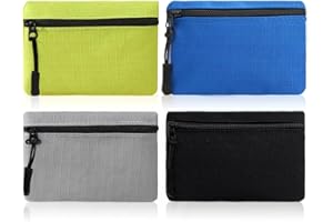 NVGVUP 4 małe portmonetki dla kobiet i mężczyzn, przenośne mini portmonetki damskie, małe, wykonane z tkaniny Oxford, wodoszczelne portmonetka z zamkiem błyskawicznym, do noszenia na co dzień, w