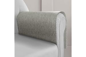 JOYWELL Armchair Cover for Arms Sofa Arm Covers Faux Linen Recliner Arm Cover Armrest Cover for Living Room Couch Chair Sofa Arm Protector Cover for Pets, Cats, Set of 2，Light Grey
