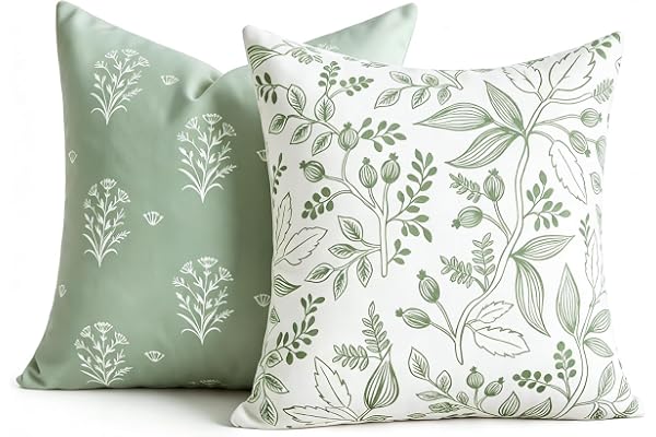 Kuddfodral 50 x 50 cm Sage Grön Moderna Dekorativa Kuddar Bohemisk Sammet Retro Kuddfodral Kuddfodral Kudde Botaniskt Tryck D