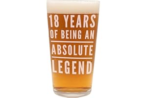 18th Birthday Gift for Boys, Men, Beer Glass Pint, 18 years of being an absolute Legend, Christmas, Birthday 18th Birthday Id
