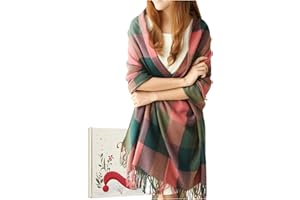 Chalier Fashion Winter Schal Damen Kaschmir Damenschal Übergroßer Karierter Schal Decke Damen Geschenke für Mama Freundin Nikolaus Weihnachtsgeschenke für Frauen Geschenkbox Verpackung