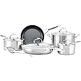 Circulon SteelShield Stainless Steel Pan Set of 5 - Induction Hob Pan Set with Hybrid Non Stick & Stay Cool Handles, Premium Cookware with Metal Slotted Turner Included