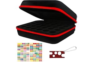 TINYRIZ Caja de Aceites Esenciales para 30 Botellas, 5 ml 10 ml 15 ml, Estuche Organizador para Aceites Esenciales, Bolsa de Almacenamiento de Aceite Esencial con Asa de Transporte Portátil para Viaje