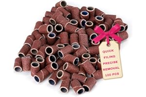 LALILL Cappucci Abrasivi 240 Grit - 100 Pezzi - Fasce per Fresa Pedicure Manicure - Accessori per Lima Elettrica Unghie - Rimozione Cuticole Gel Acrilico - Uso Professionale