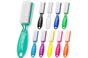 Nicemovic 10-Piece Nail Brush Set, Plastic Handle Nail Cleaning Brushes, Use for Toe and Fingernail Cleaning (Random Colors)