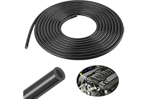 AILUYA 5 metros de manguera de vacío para coche, manguera de vacío de 4 mm, manguera de silicona de alta temperatura, color negro, para aire, agua, turbinas (ID 4 mm, OD 8 mm)