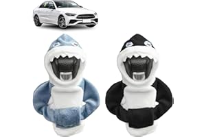 RIENAN Schalthebel Hoodie 2 Stück Schaltknauf Abdeckung Hoodie für Schaltknauf Geeignet zum Schutz von Autozubehör vor Beschädigungen Kratzern und Staub (Schwarz + Blau)