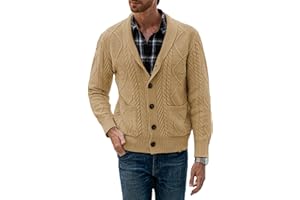 JMIERR Cardigan da Uomo Casual Slim Classics Scollo a V con Bottoni Maglione Inverno con Tasche