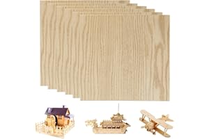 VICTOOL 6 Stücke 30cmx30cm Rotes Eichenfunier, Bubinga Unbearbeitetes Holz für Lasergravur CNC-Schneiden Handwerk Bemalung