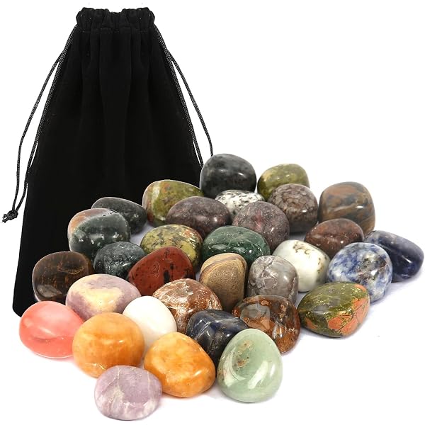 Lot De 20 Pierres Précieuses Naturelles Mélangées – Pierres Colorées Pour Création – DIY Bijoux, Décoration – Neuf