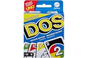 Mattel Games Gra karciana DOS Druga edycja UNO +7-letnia rodzinna gra planszowa (Mattel HNN01)