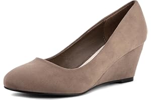 Greatonu Zapatos de Cuña Media Nuevos Clásicos sin Cordones y Hebillas para Mujer