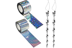 ZBHDEYG 2 rolki taśmy odstraszającej ptaki, 2 paski do odstraszania ptaków, taśma odblaskowa, odstraszacz ptaków, naklejka odblaskowa do ogrodu