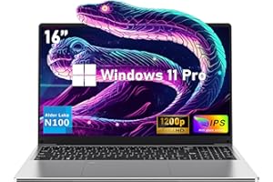 NIAKUN Ordenador Portatil, 16" Laptop RAM 16GB+SSD 1TB, N100 Processor Pc Notebook Portatil, hasta 3,4 GHz Full HD 1920x1200P, Teclado Retroiluminado para Computadora Portatil, 6000mAh