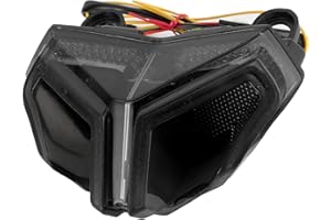 Aramox Fanale posteriore per moto, gruppo fanale posteriore a LED con lenti fumose ad alta luminosità adatto per 848/1098/1198