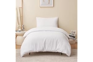 RUIKASI Funda Nordica Cama 90 - Juego de Funda Edredon 150x220, con Funda Almohada 50x75 cm, Microfibra, Suave y Transpirable, Blanco